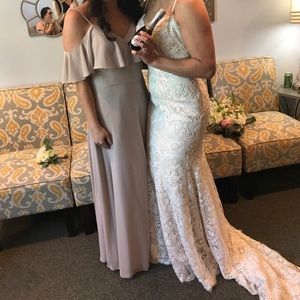 Mori Lee Nude/Neutral Bridesmaid Dress